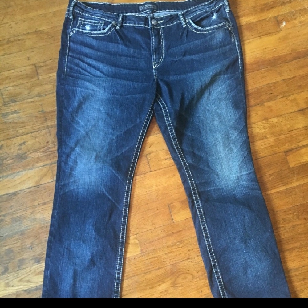 Plus size silver jeans